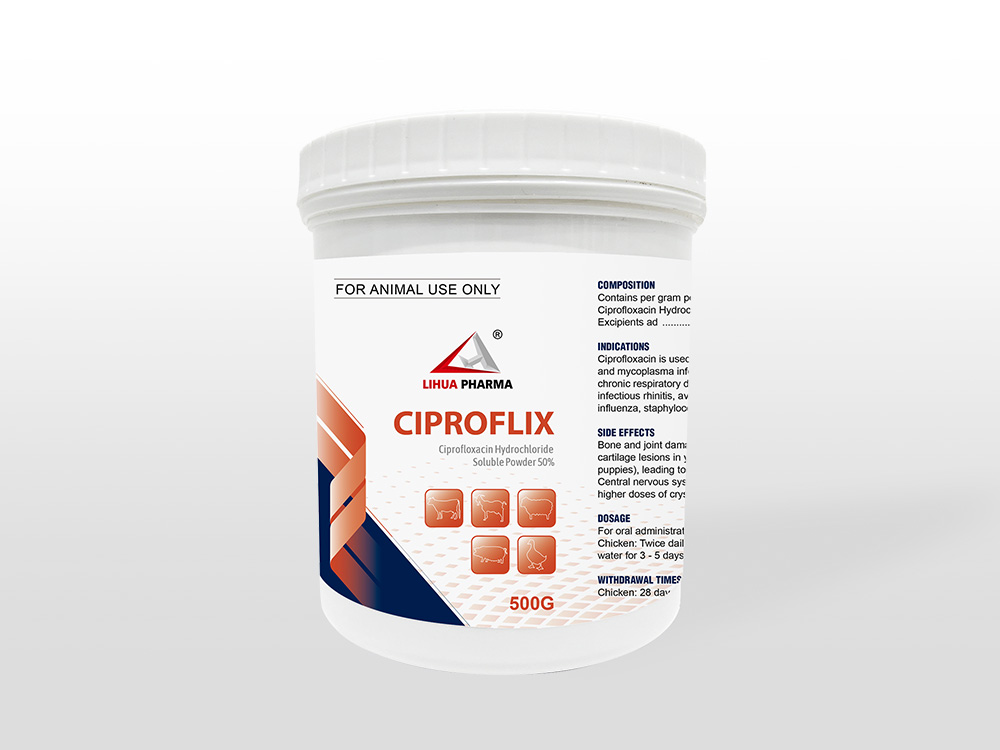 Ciprofloxacin Hydrochloride Soluble Powder 50%